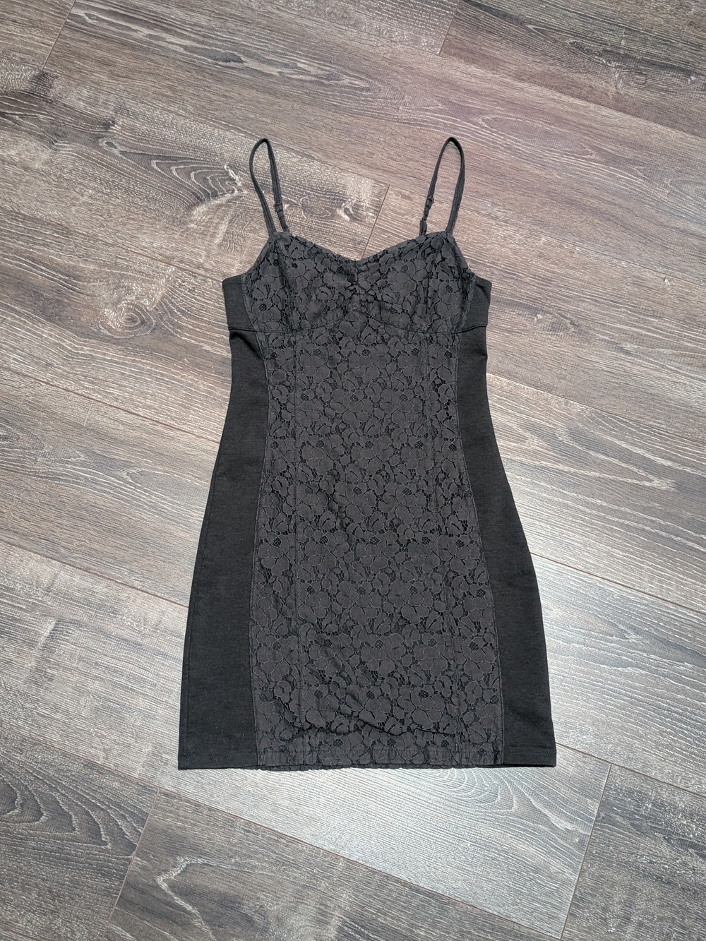American Eagle Outfitters Grey Lace Mini Dress